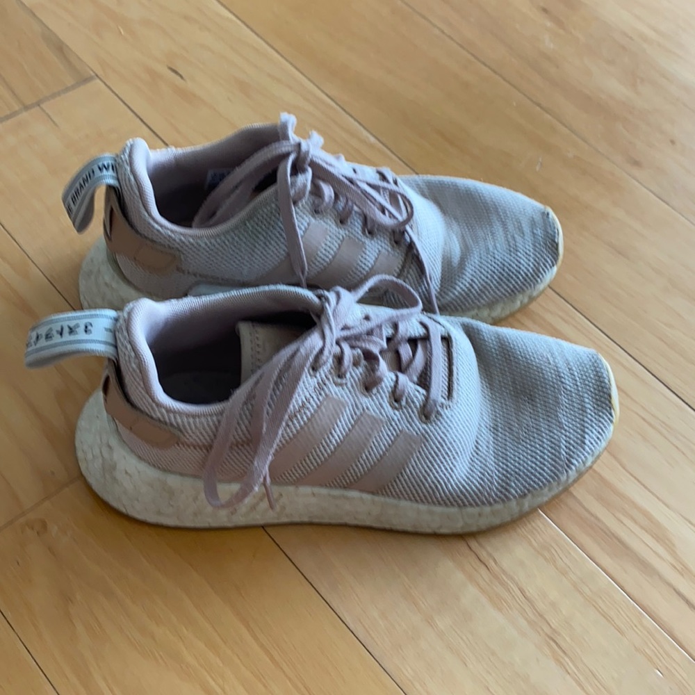 Blush pink adidas NMDs